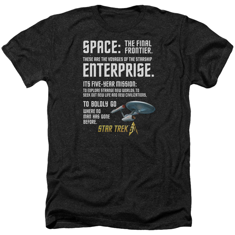 Star Trek Intro Adult Heather 40% Poly T-shirt