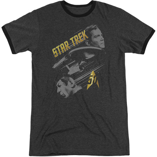 Star Trek 50 Year Frontier Adult Ringer T-shirt