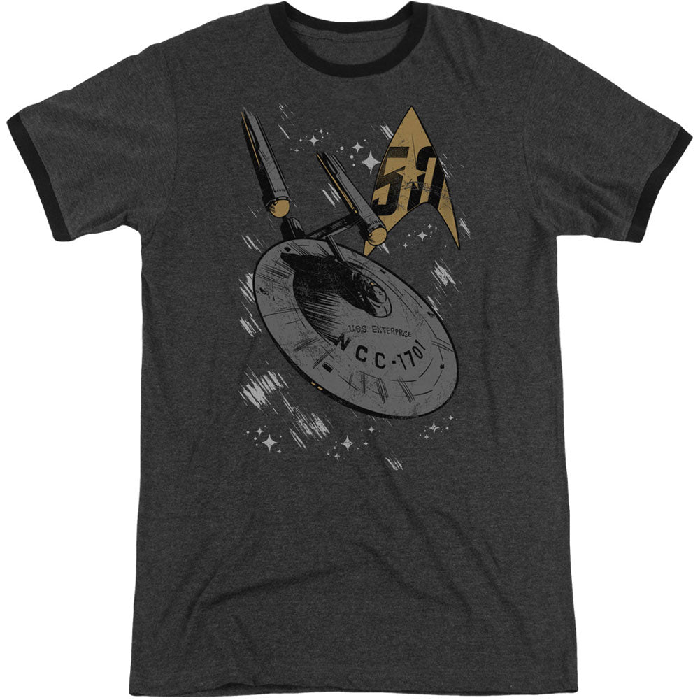 Star Trek Enterprise Dash Adult Ringer T-shirt