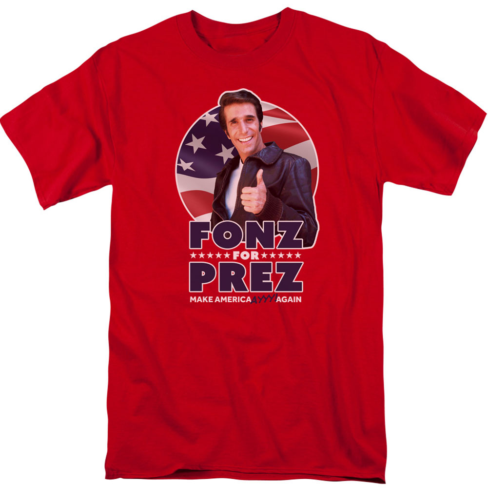 Happy Days Fonz For Prez Adult T-shirt