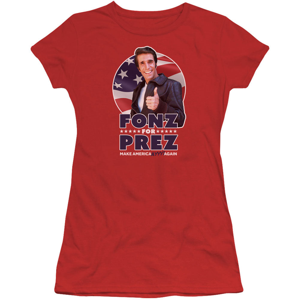Fonz For Prez Cap Sleeve Junior Top