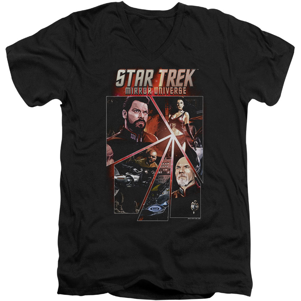 Star Trek Panels Adult V-Neck Slim Fit T-shirt