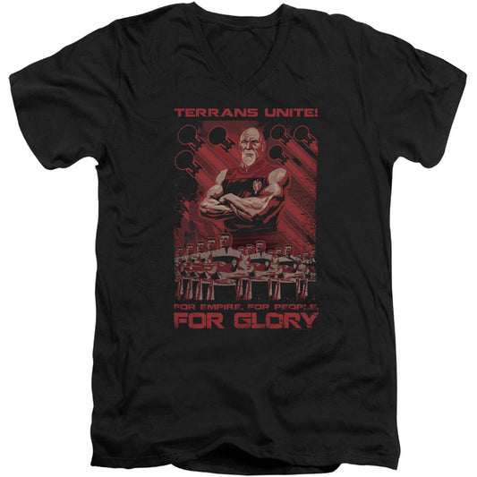 Star Trek Terrans Unite Adult V-Neck Slim Fit T-shirt