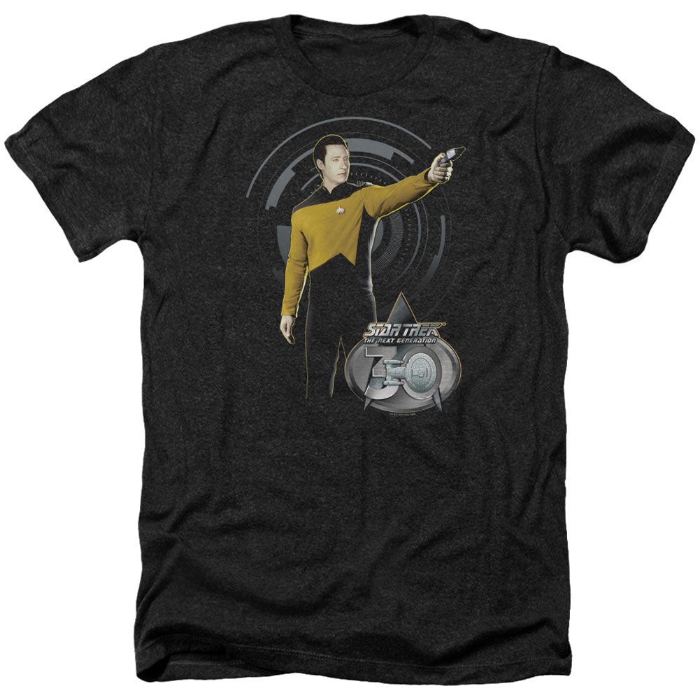 Star Trek Data 30 Adult Heather 40% Poly T-shirt