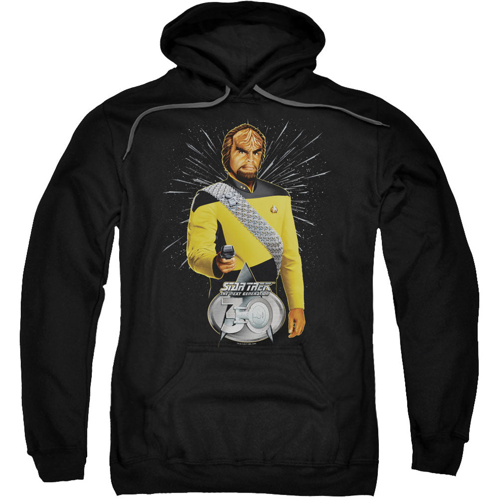 Star Trek Worf 30 Adult 25% Poly Hooded Sweatshirt