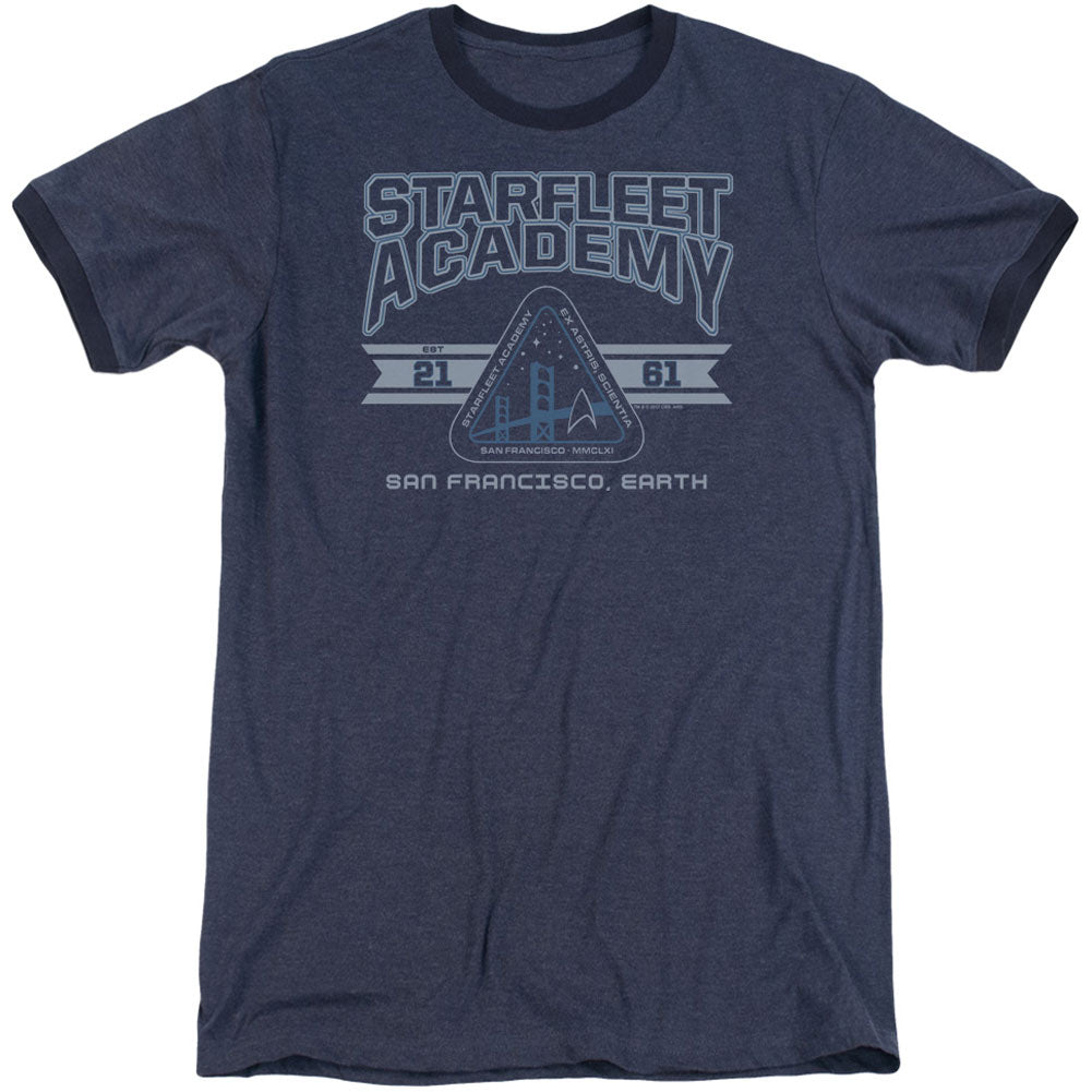 Star Trek Starfleet Academy Earth Adult Ringer T-shirt