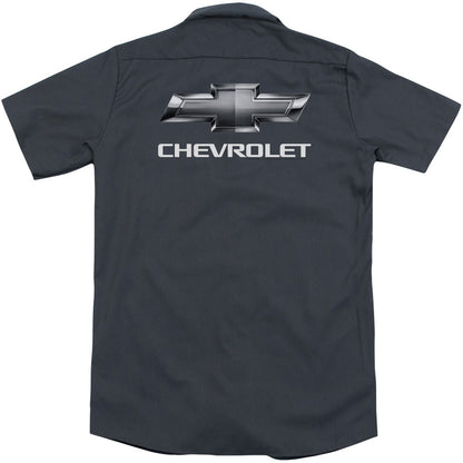 Chevy Charcoal Chevy Bowtie (Back Print) Workshirt