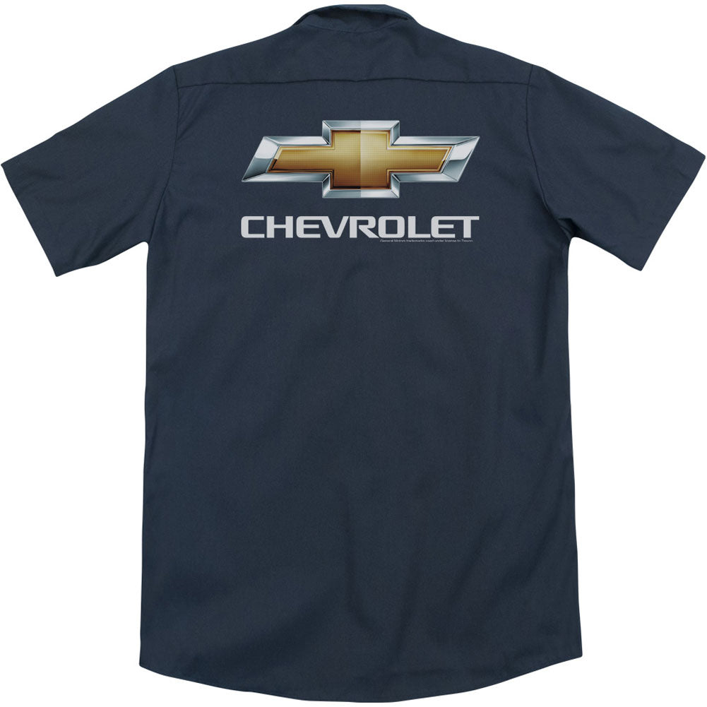 Chevy Bowtie Stacked Royal (Back Print) Workshirt