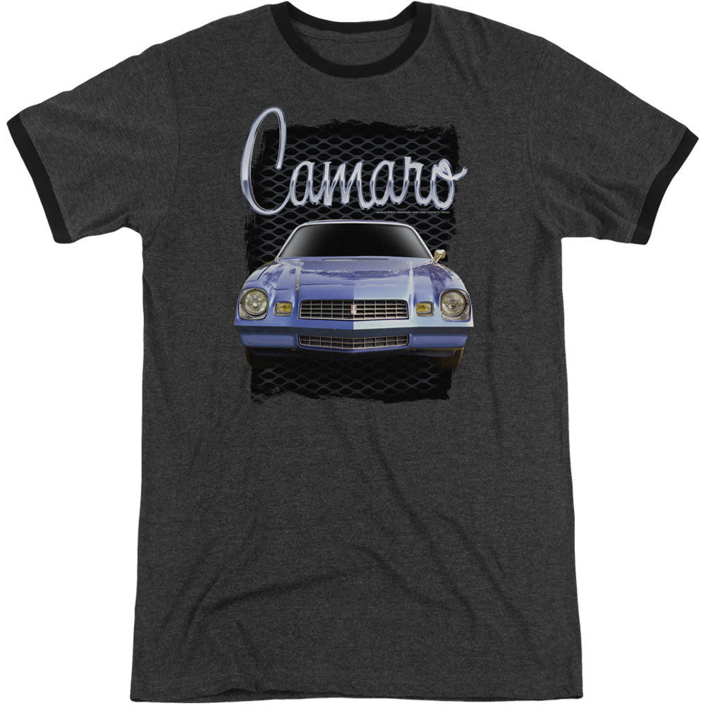 Chevy Yellow Camaro Adult Ringer T-shirt