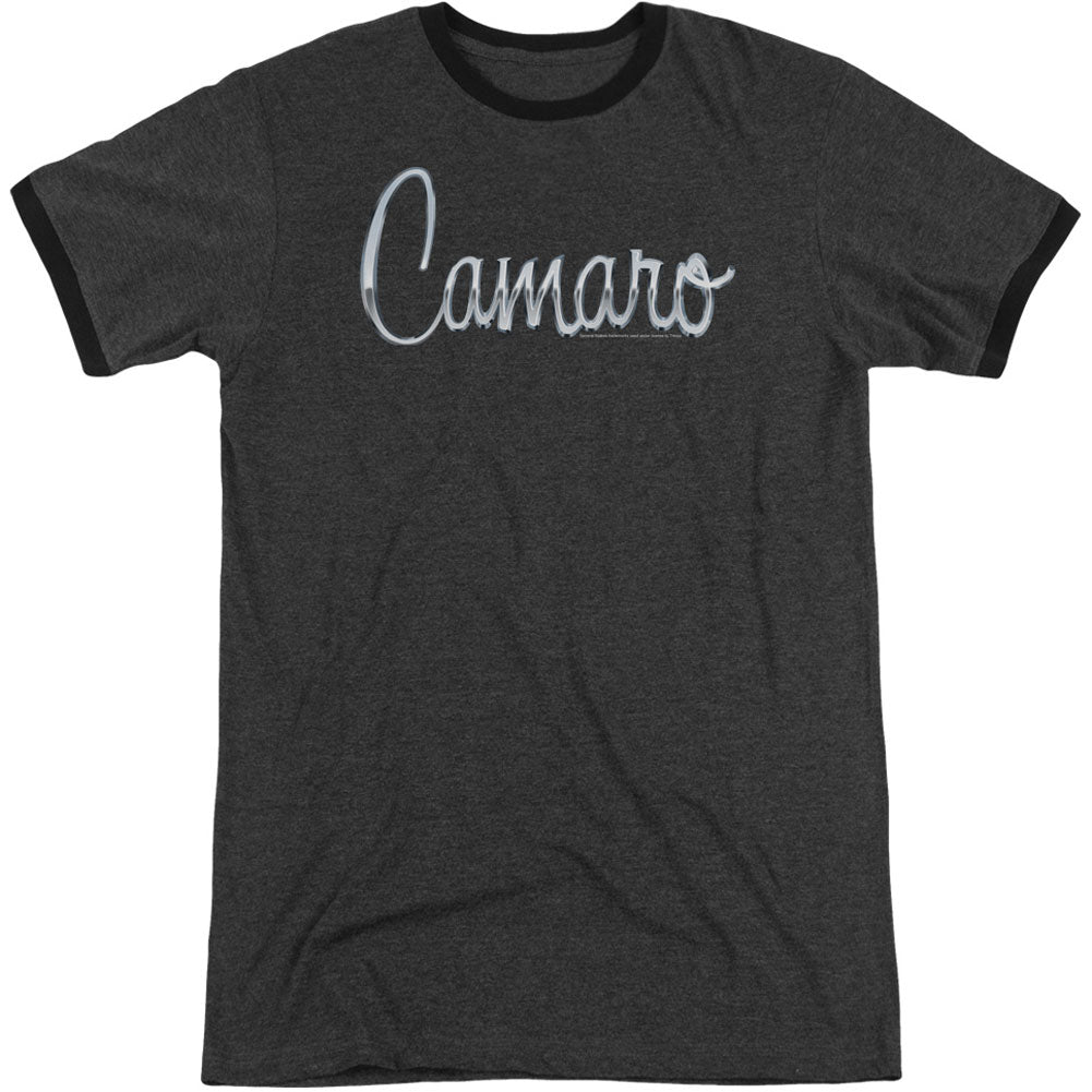Chevy Classic Camaro Metal Adult Ringer T-shirt