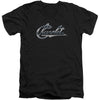 Chrome Vintage Chevy Bowtie Adult V-Neck Slim Fit T-shirt