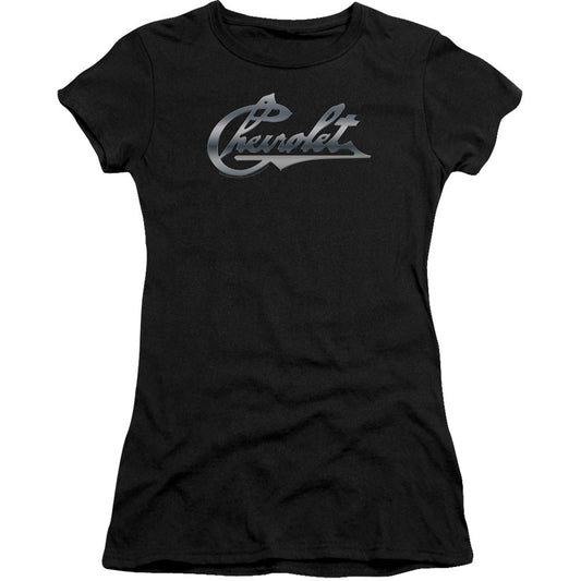 Chrome Vintage Chevy Bowtie Cap Sleeve Junior Top