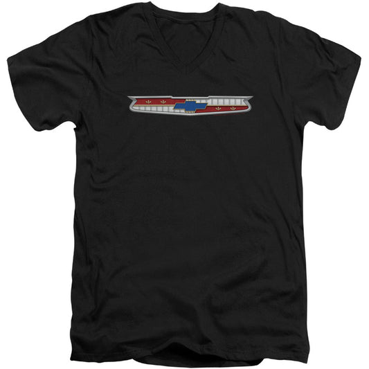 Chevy 56 Bel Air Emblem Adult V-Neck Slim Fit T-shirt