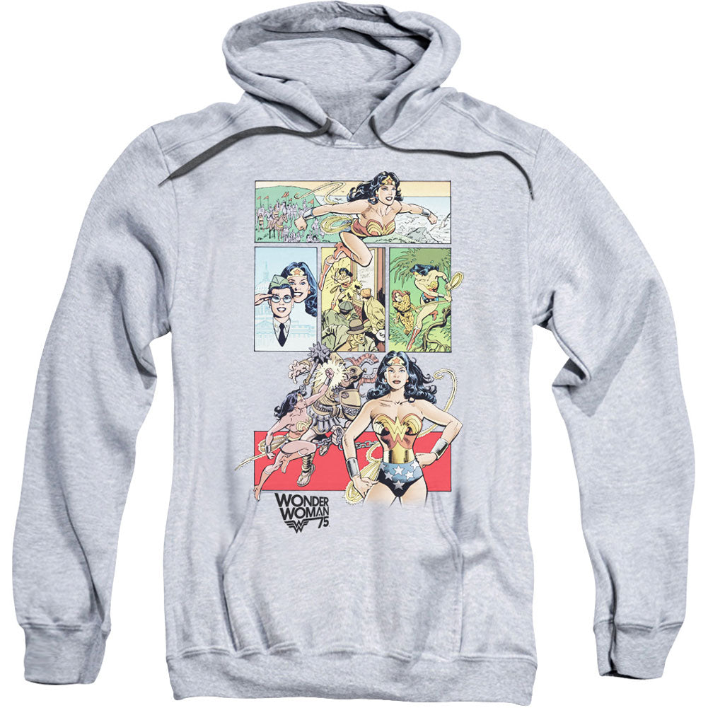 Wonder Woman Ww75 Comic Page Adult 25% Poly Hooded Sweatshirt