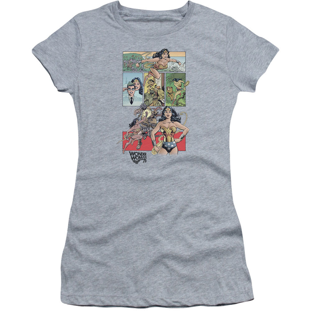 Ww75 Comic Page Cap Sleeve Junior Top