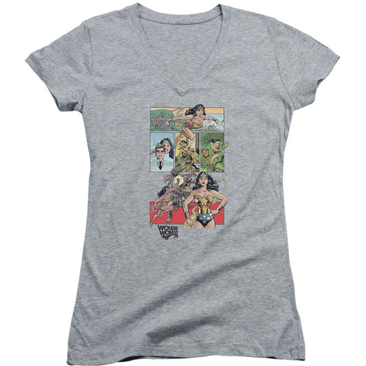 Ww75 Comic Page V-Neck Junior Top
