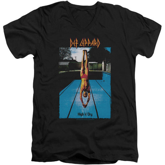 Def Leppard High N Dry Adult V-Neck Slim Fit T-shirt