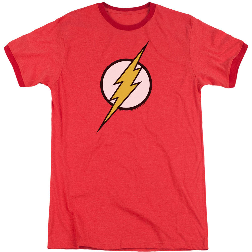 Justice League Of America Flash Logo Adult Ringer T-shirt