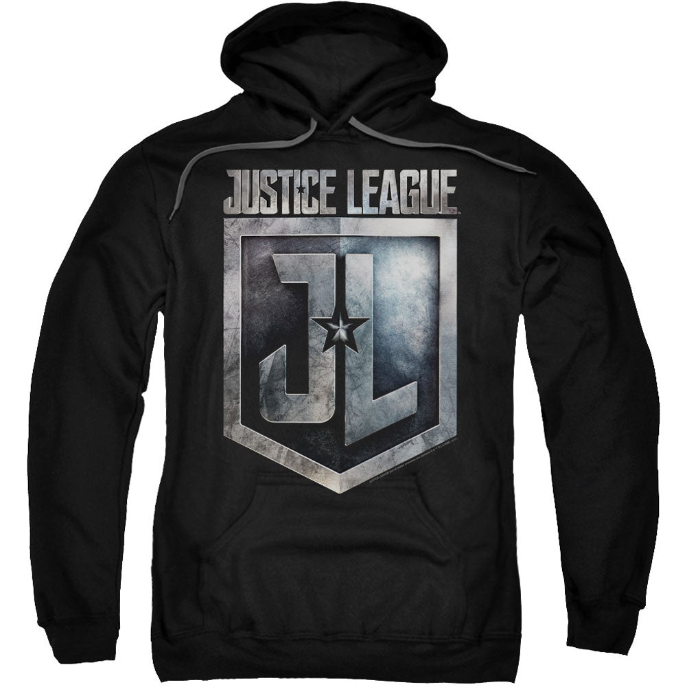 Justice League Shield Logo Adult 25% Poly Hooded Sweatshirt