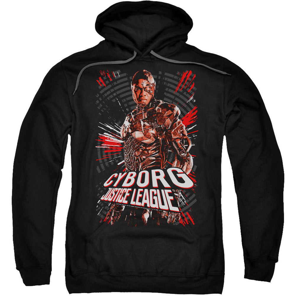 Justice League Cyborg Adult 25% Poly Hooded Sweatshirt