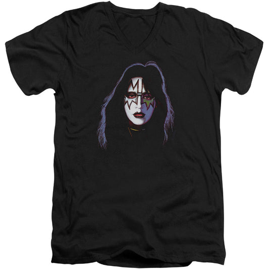 KISS Ace Frehley Cover Adult V-Neck Slim Fit T-shirt