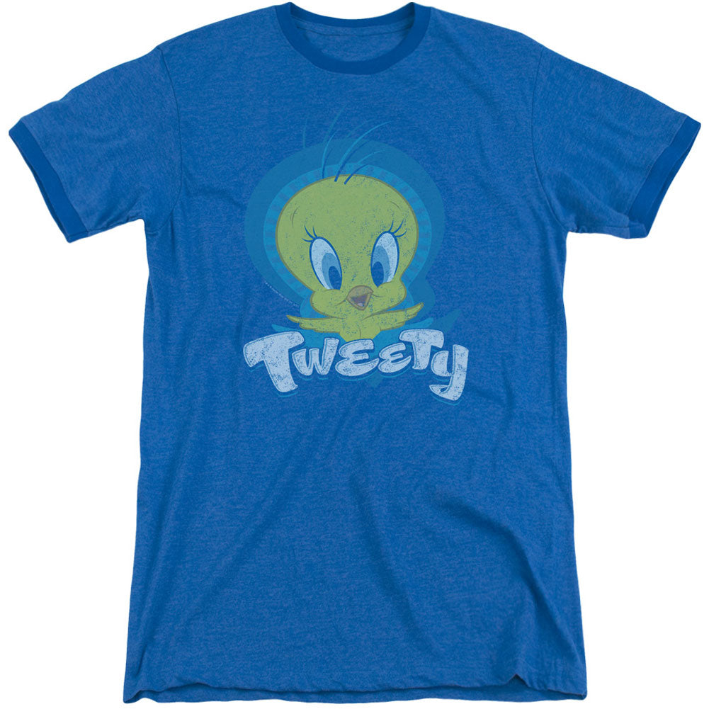 Looney Tunes Tweety Swirl Adult Ringer T-shirt 407621 | Rockabilia ...