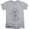 Faded Taz Adult V-Neck Slim Fit T-shirt