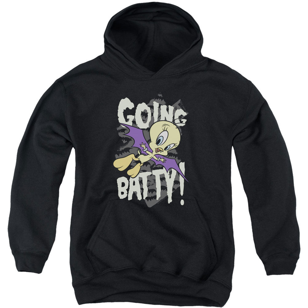 Looney Tunes Going Batty Youth 50% Poly Hooded Sweatshirt