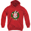 Holiday Bunny Youth 50% Poly Hooded Sweatshirt