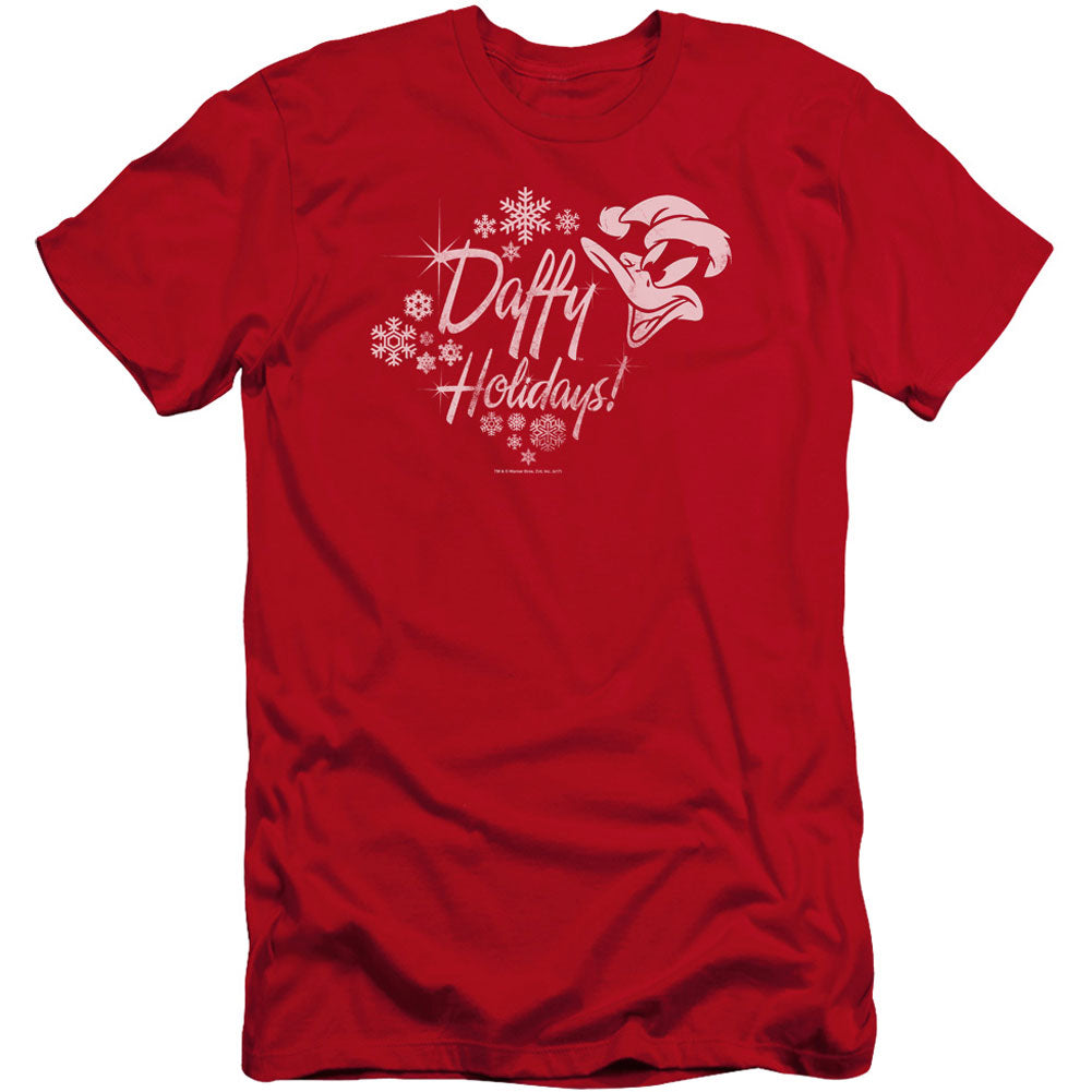 Looney Tunes Daffy Holidays Premium Canvas Brand Slim Fit T-shirt