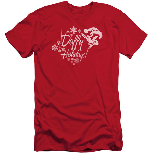 Looney Tunes Daffy Holidays Adult Slim Fit Slim Fit T-shirt