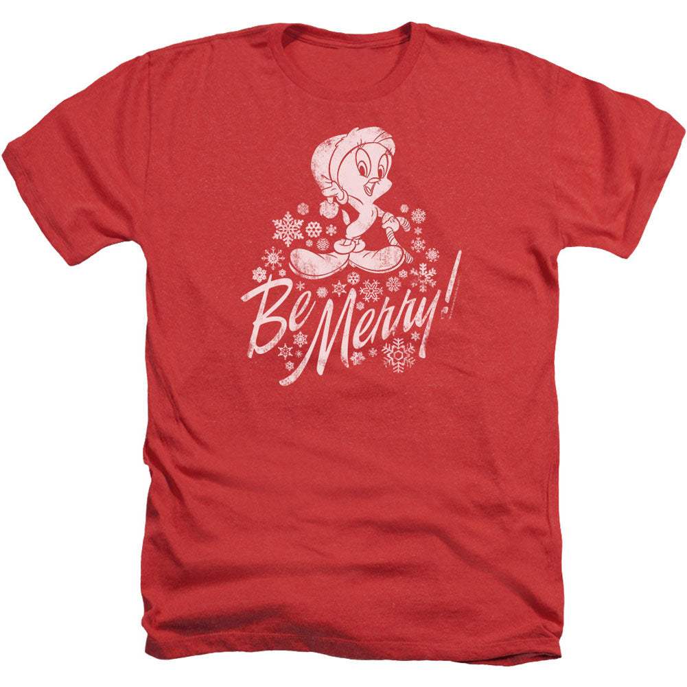 Looney Tunes Merry Tweety Adult Heather 40% Poly T-shirt