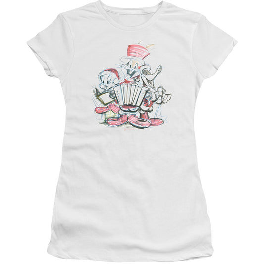 Holiday Sketch Cap Sleeve Junior Top