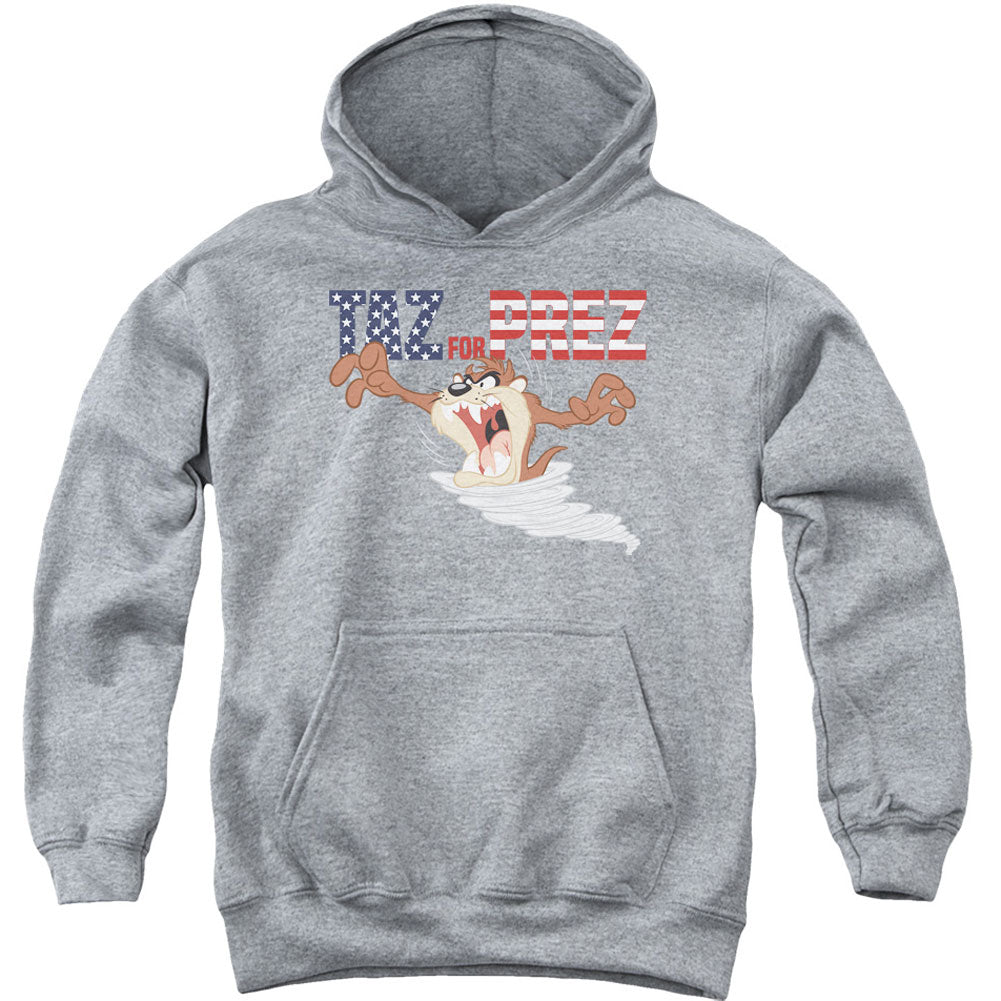 Looney Tunes Taz For Prez 3 Youth 50% Poly Hooded Sweatshirt
