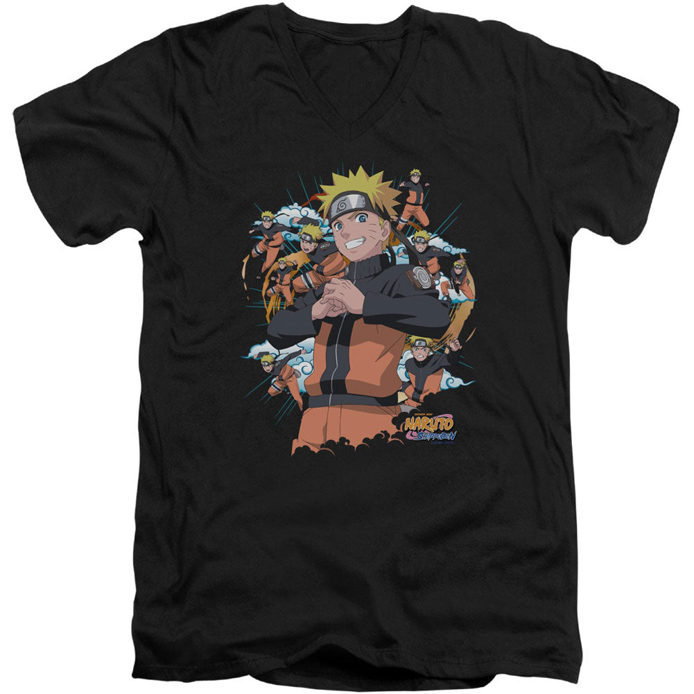 Naruto Shadow Clone Adult V-Neck Slim Fit T-shirt