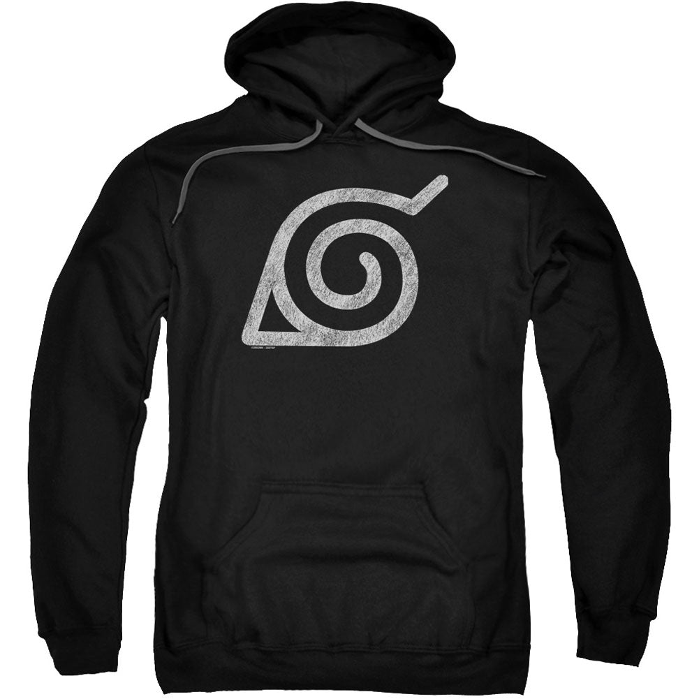 Naruto Distressed Leaves Symbol Adult 25% Poly Hooded Sweatshirt