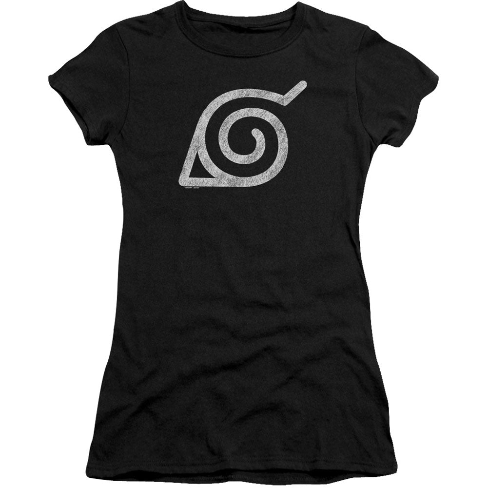 Distressed Leaves Symbol Cap Sleeve Junior Top