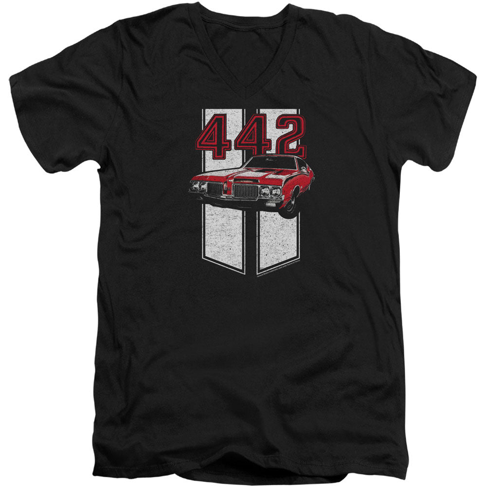 Oldsmobile 442 Adult V-Neck Slim Fit T-shirt
