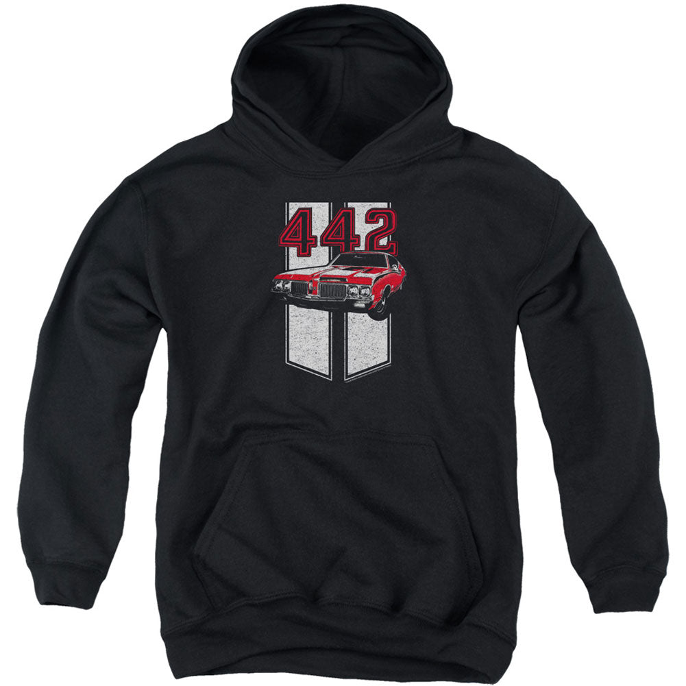 Oldsmobile 442 Youth 50% Poly Hooded Sweatshirt