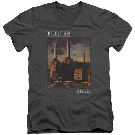 Pink Floyd Faded Animals Adult V-Neck Slim Fit T-shirt