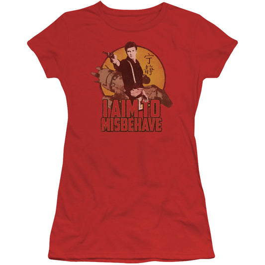 I Aim To Misbehave Cap Sleeve Junior Top