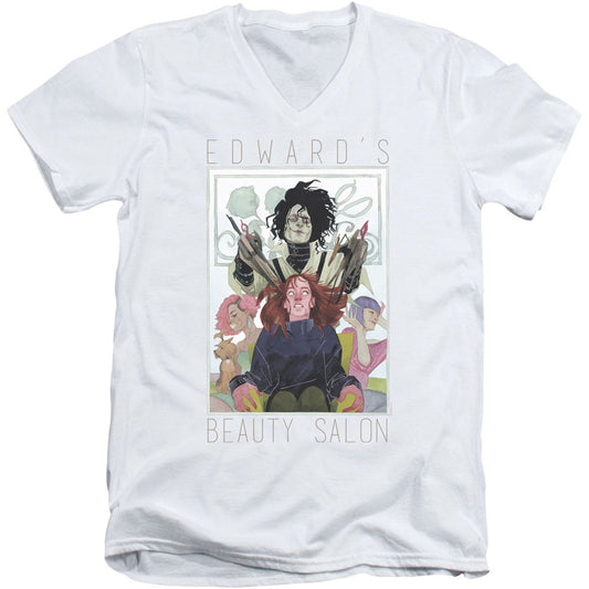 Edward Scissorhands Salon Adult V-Neck Slim Fit T-shirt