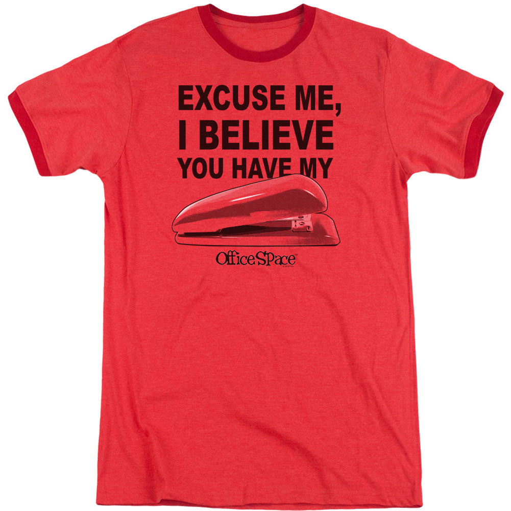 Office Space Stapler Adult Ringer T-shirt