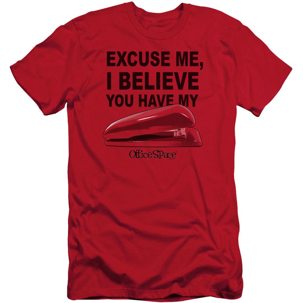 Office Space Stapler Adult Slim Fit Slim Fit T-shirt
