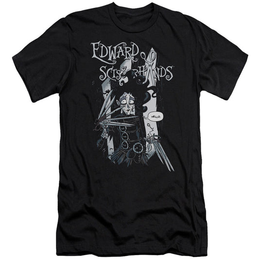 Edward Scissorhands Hello Adult Slim Fit Slim Fit T-shirt