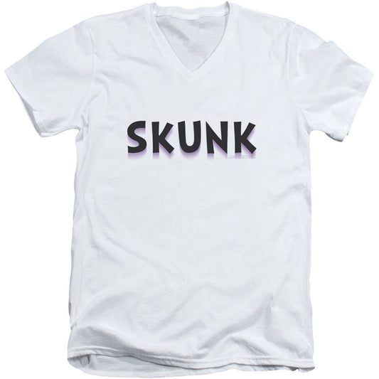 Last Man On Earth Skunk Adult V-Neck Slim Fit T-shirt