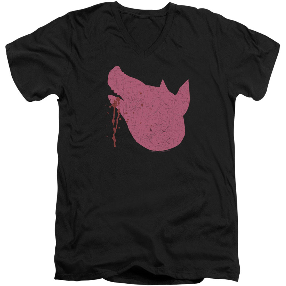 American Horror Story Pig Head Adult V-Neck Slim Fit T-shirt