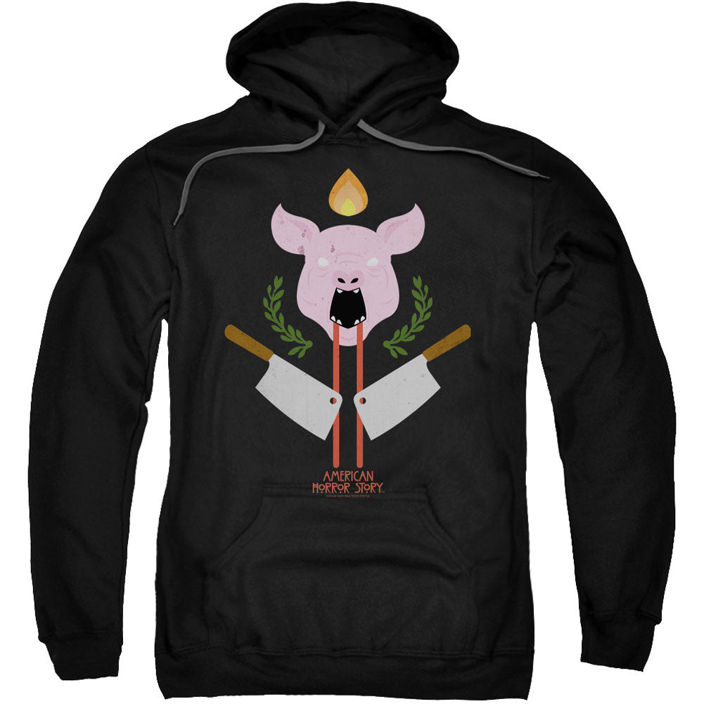 American Horror Story Pig Cleavers Adult 25% Poly Hooded Sweatshirt