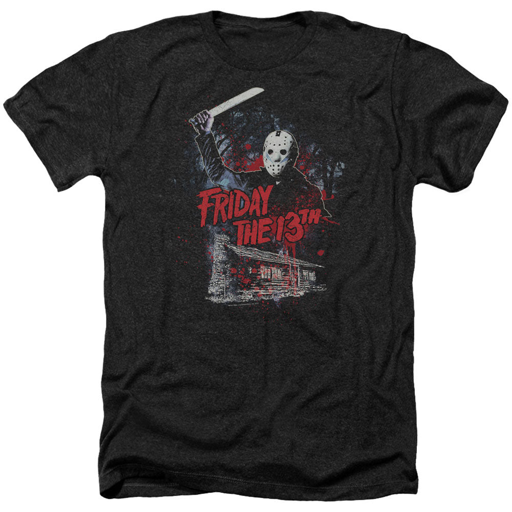 Friday The 13th Cabin Adult Heather 40% Poly T-shirt