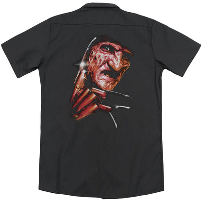 Nightmare On Elm Street Freddys Face (Back Print) Workshirt